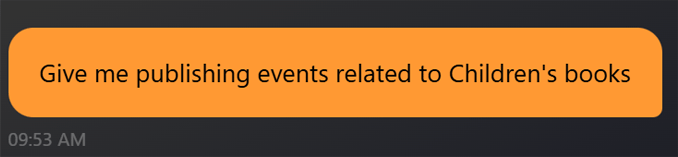 User asking: Give me publishing events related to Children's books